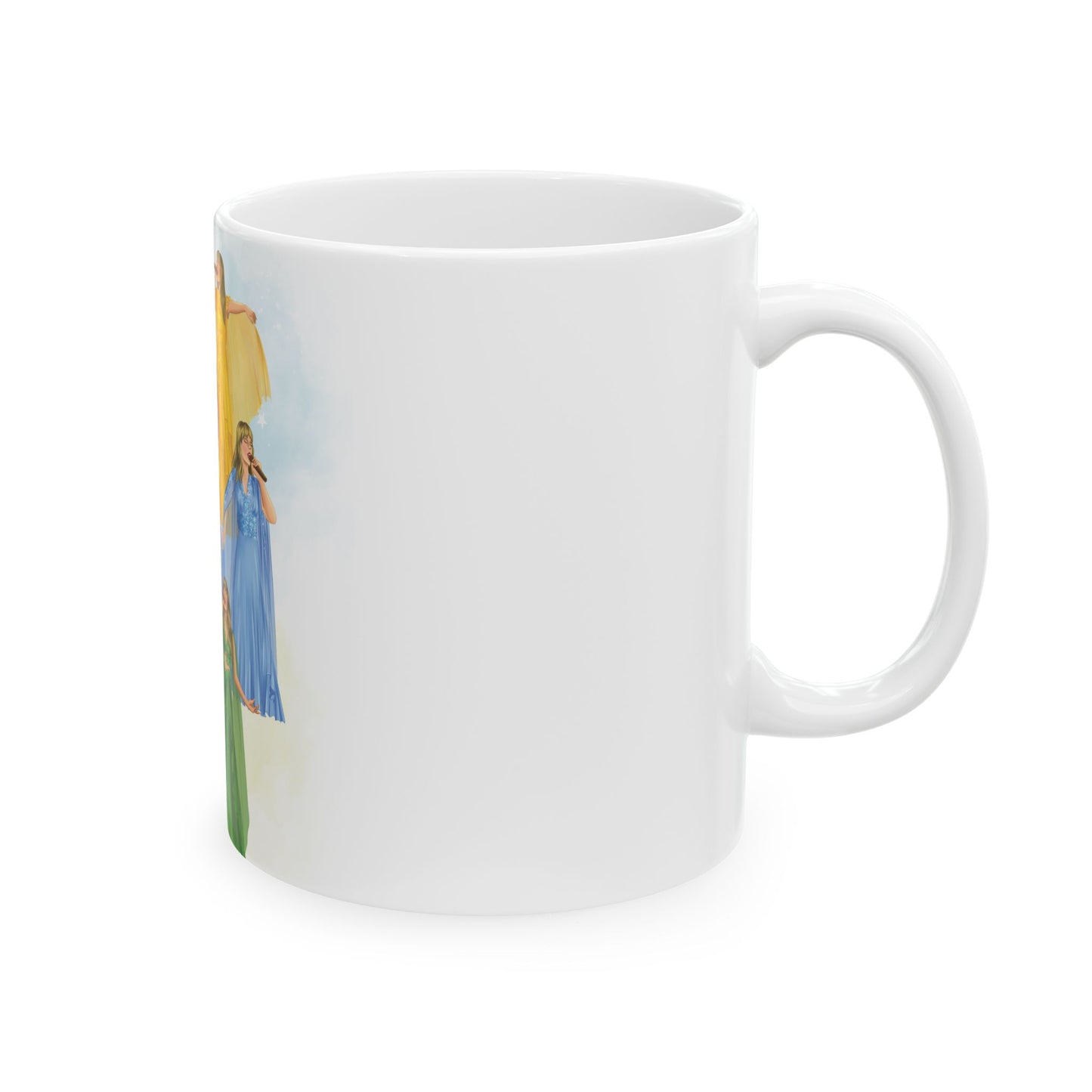 Tour Dresses Drawing WHITE Ceramic Mug, (11oz, 15oz)