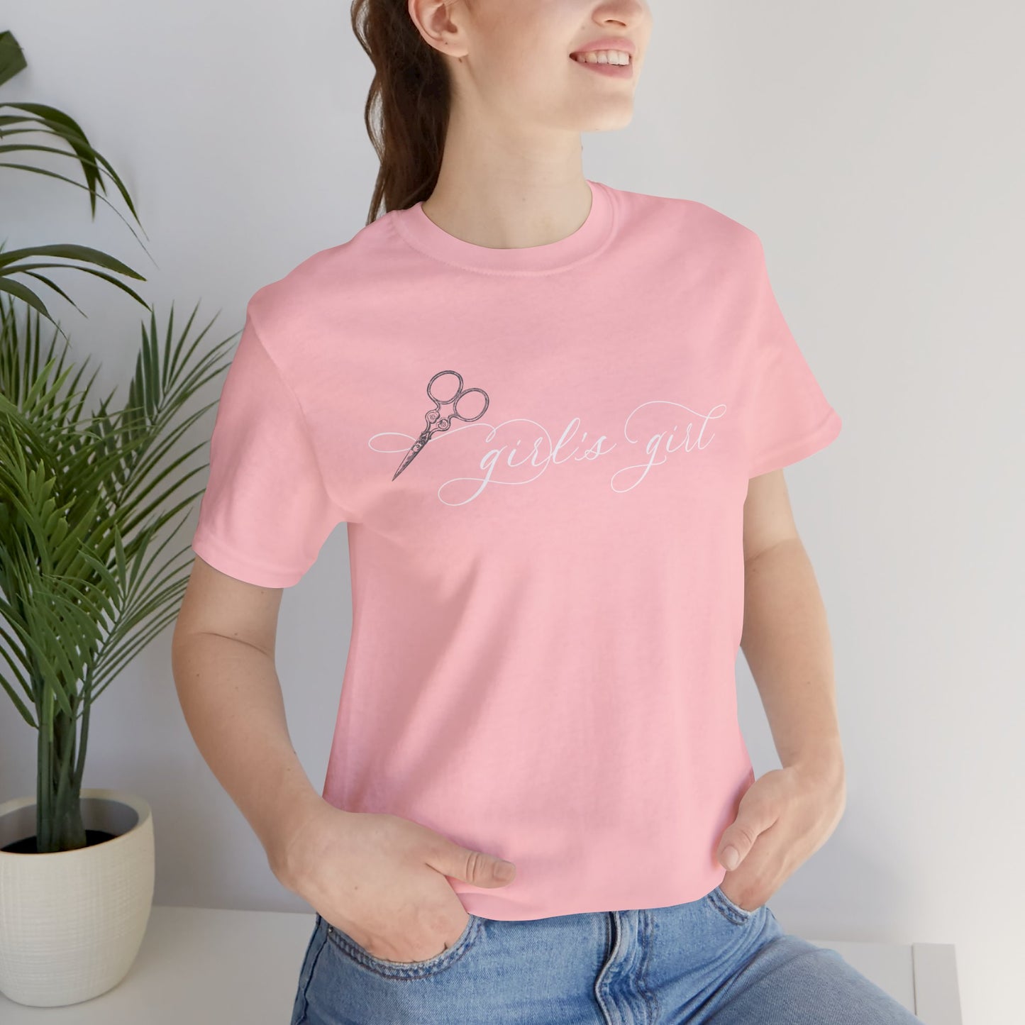 "Girl's Girl" Scissors Script Bella+Canvas Unisex Size Jersey Short Sleeve Tee