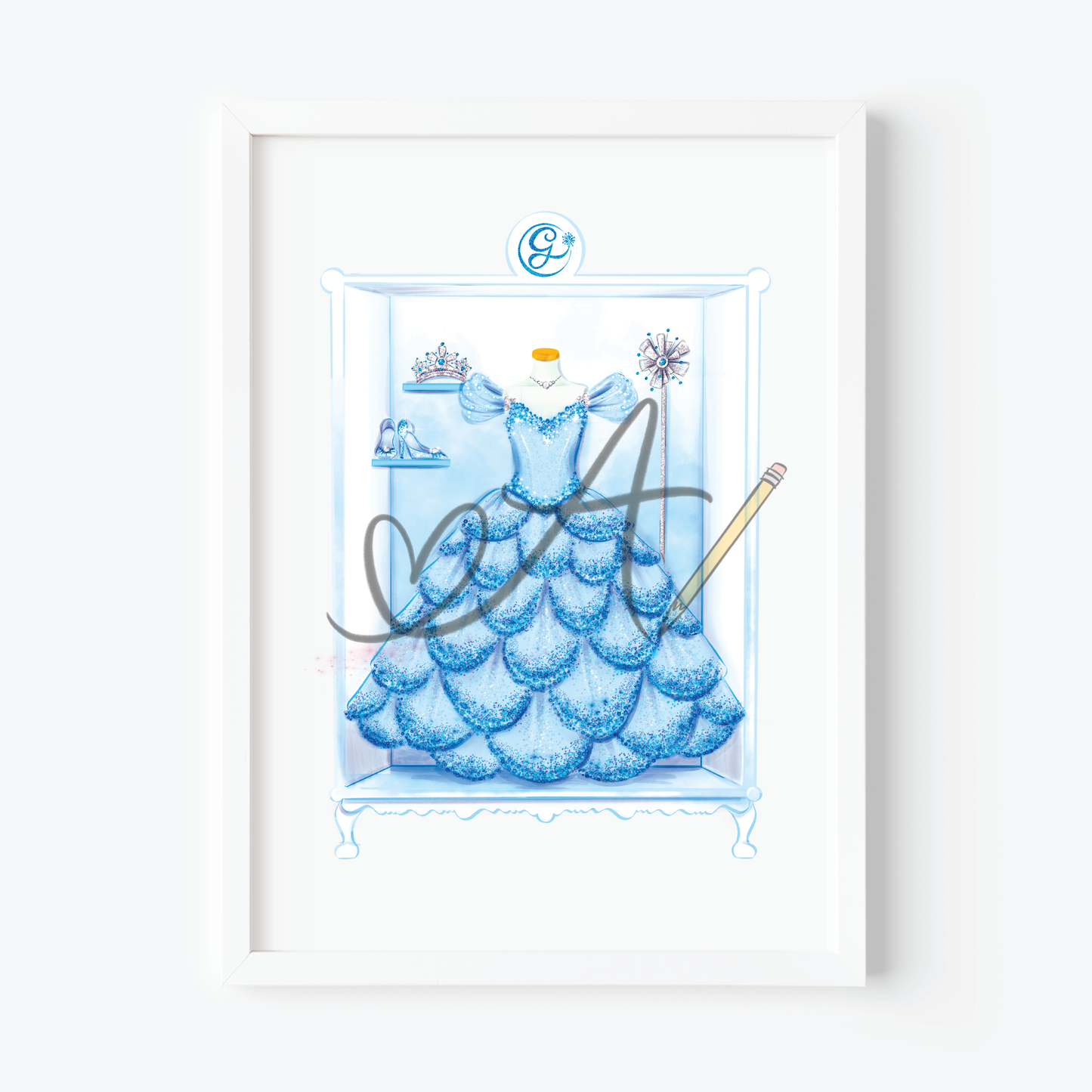 Musical Blue Dress Good Witch Wardrobe Art Print