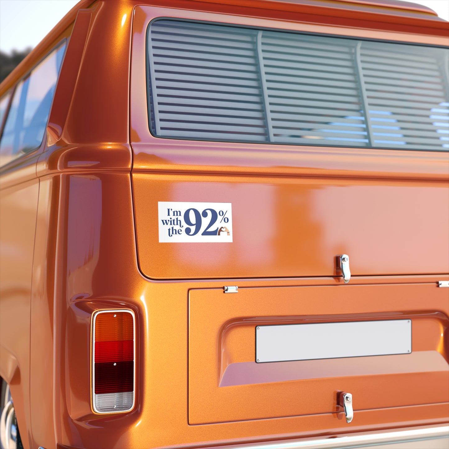 I'm With The 92% Heart Hands Bumper Sticker - 25% Donated to Loveland Foundation