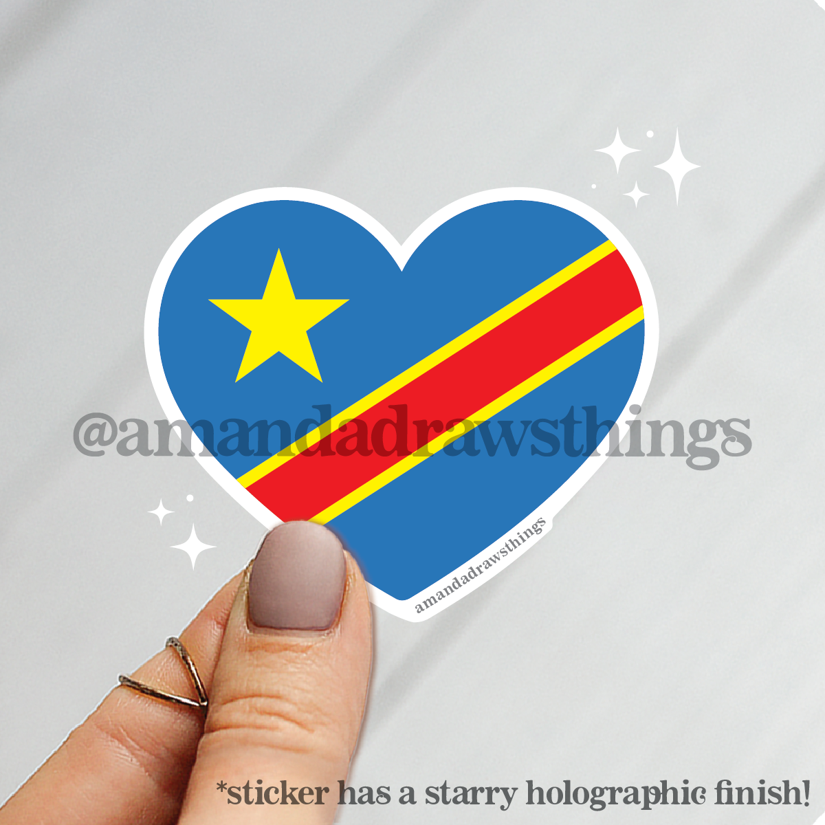 Congo Flag Heart Sticker