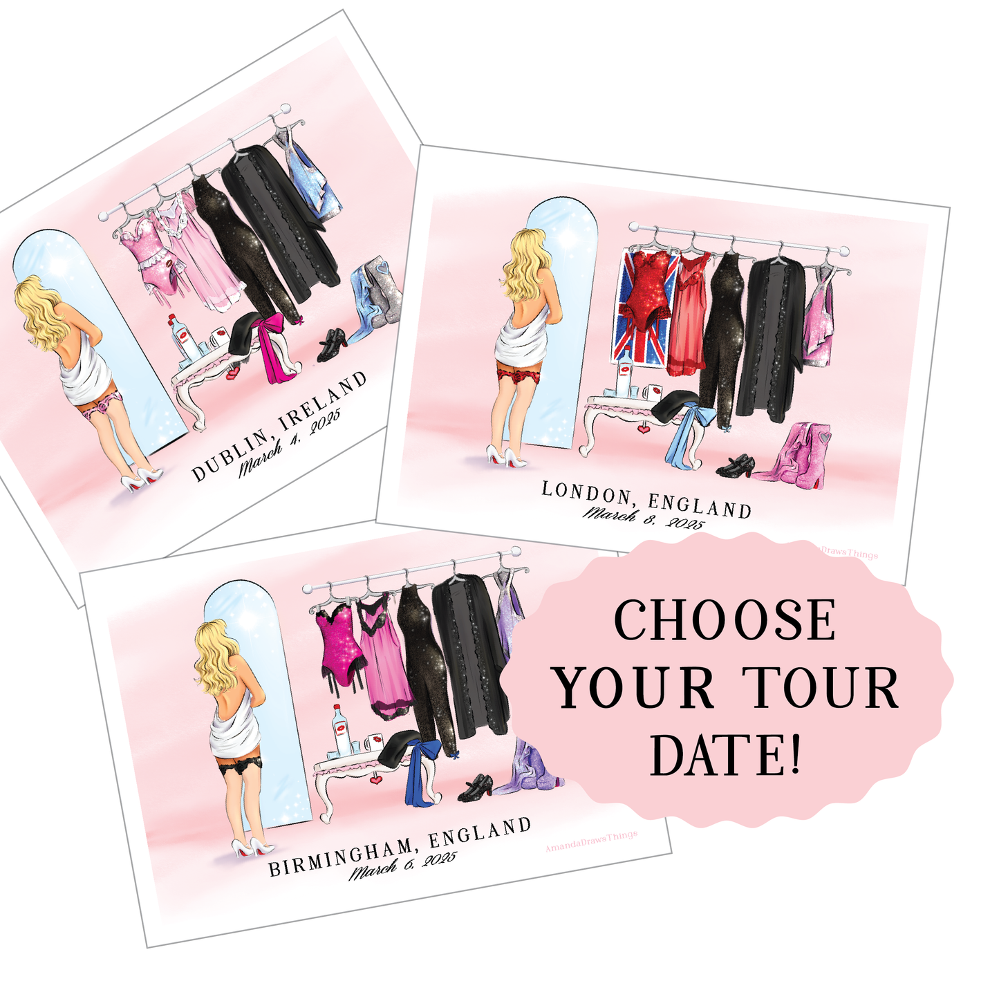 *Digital* Sn'S Europe Dates Tour Outfit Lineup Dressing Room Drawings Choose Your Date