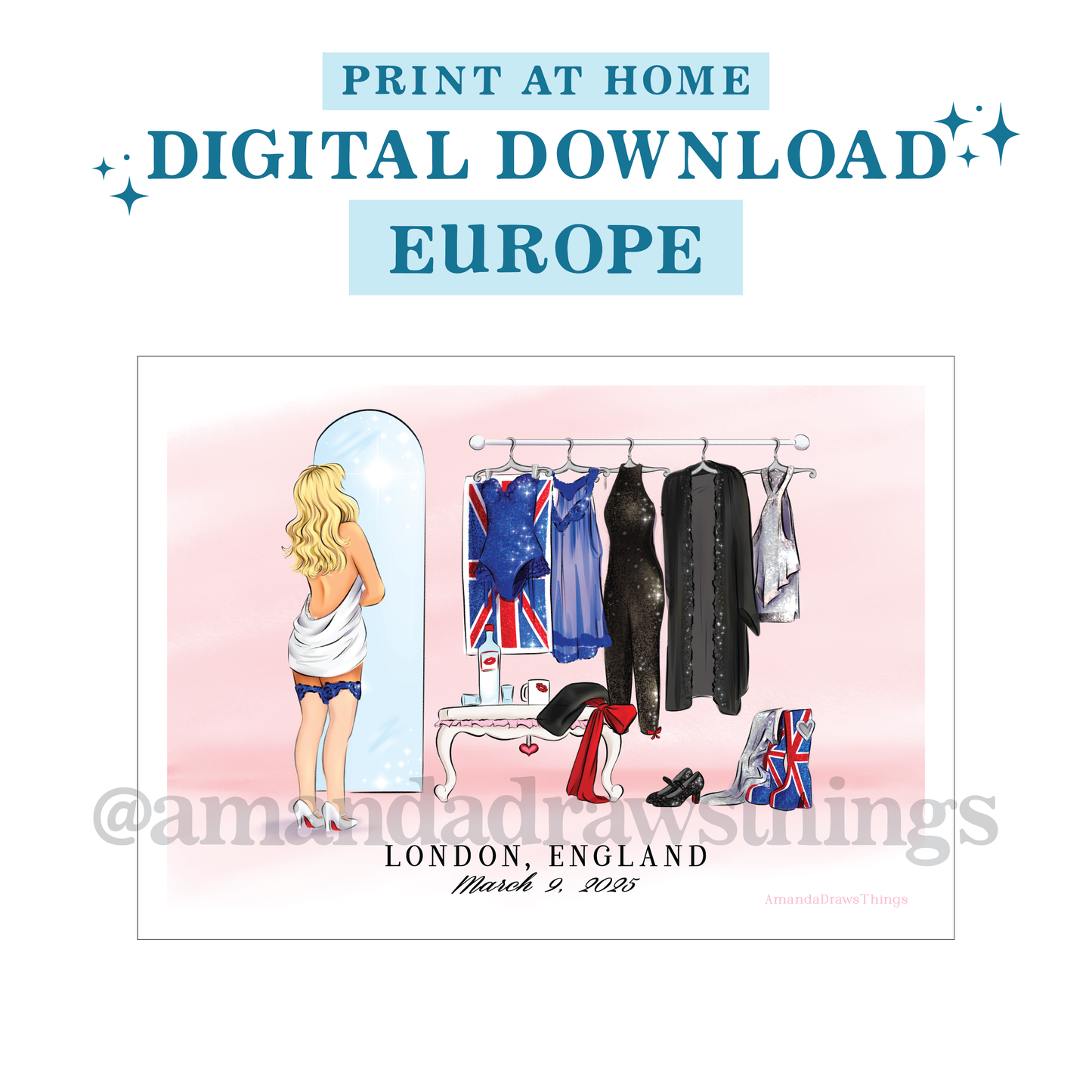 *Digital* Sn'S Europe Dates Tour Outfit Lineup Dressing Room Drawings Choose Your Date