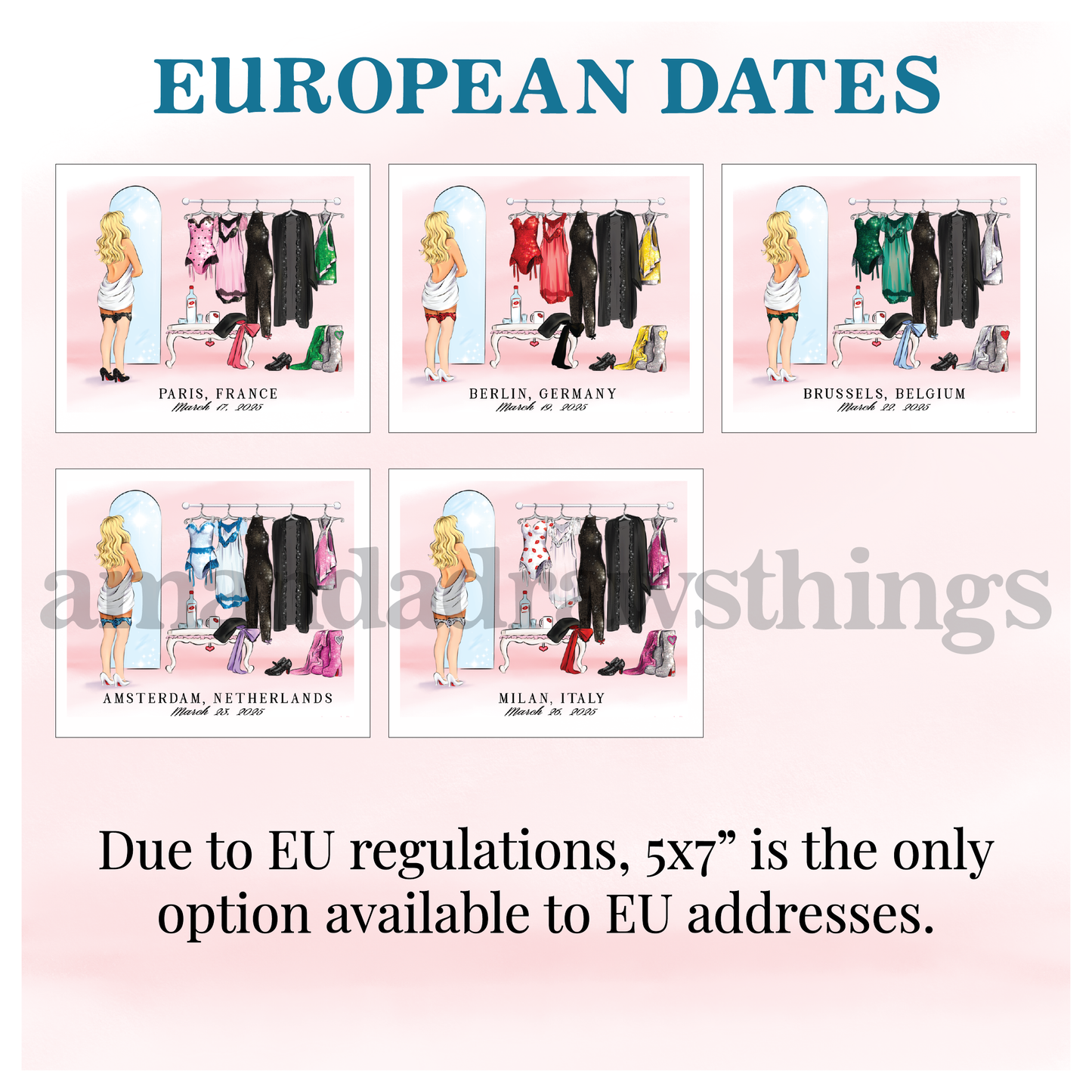*Digital* Sn'S Europe Dates Tour Outfit Lineup Dressing Room Drawings Choose Your Date
