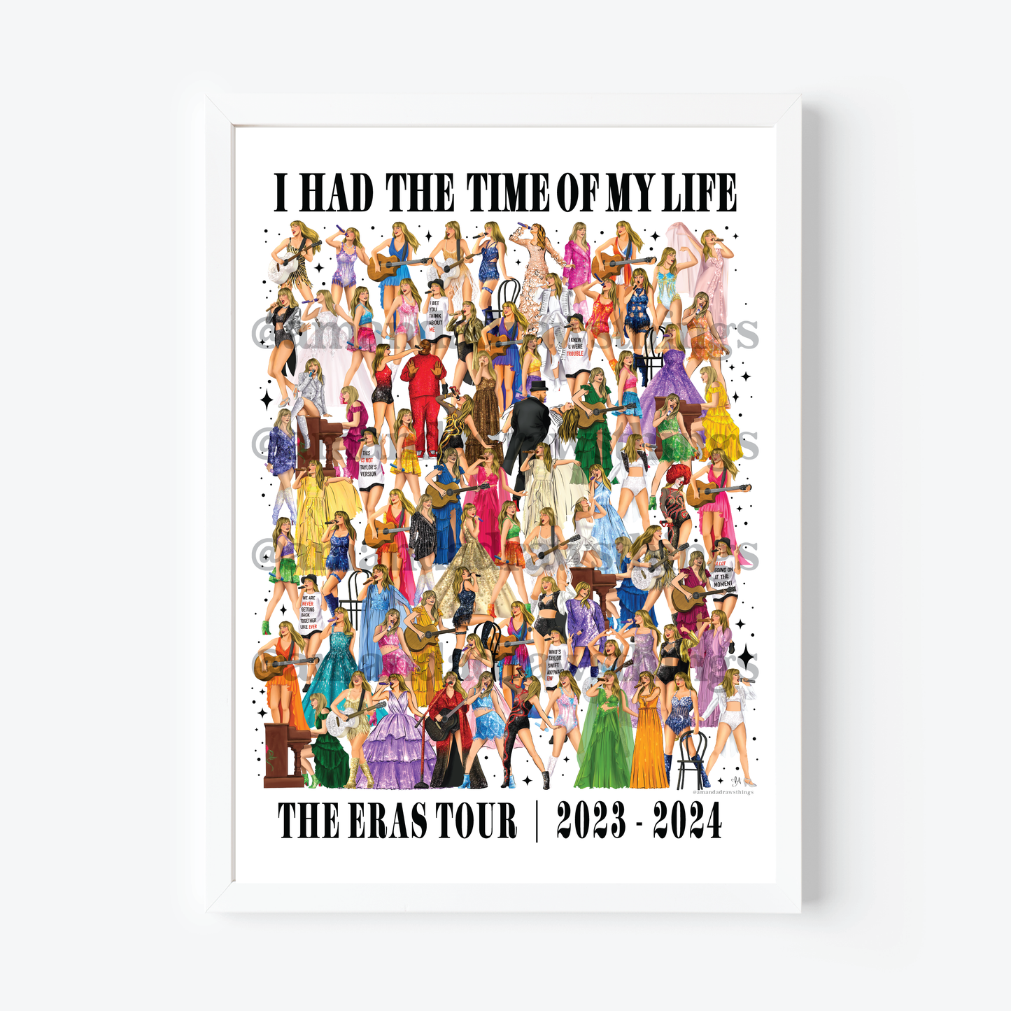 I Had The Time Of My Life 2023-2024 Tour Outfit Drawings Collection 5x7" Art Print