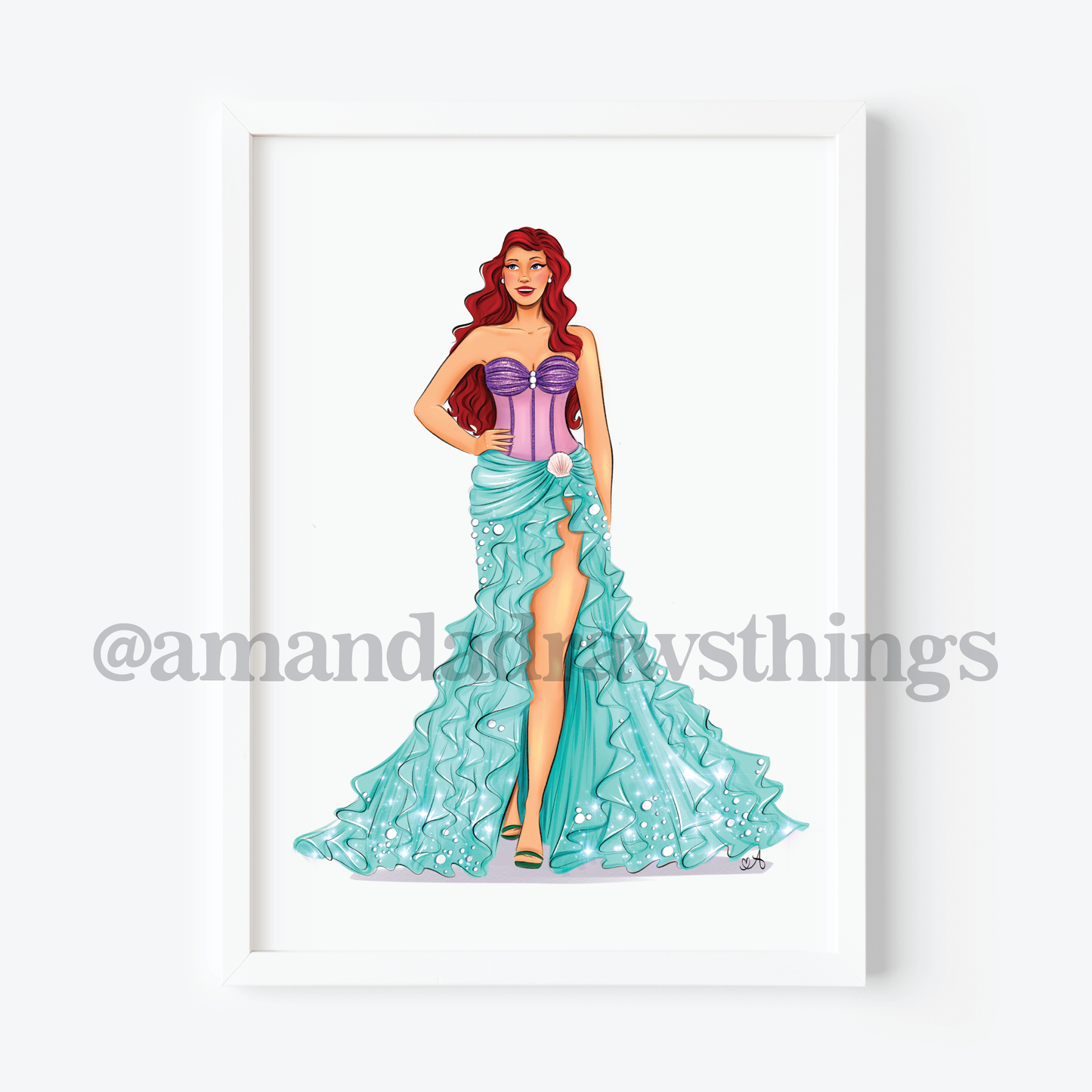Mermaid Princess Gown Art Print