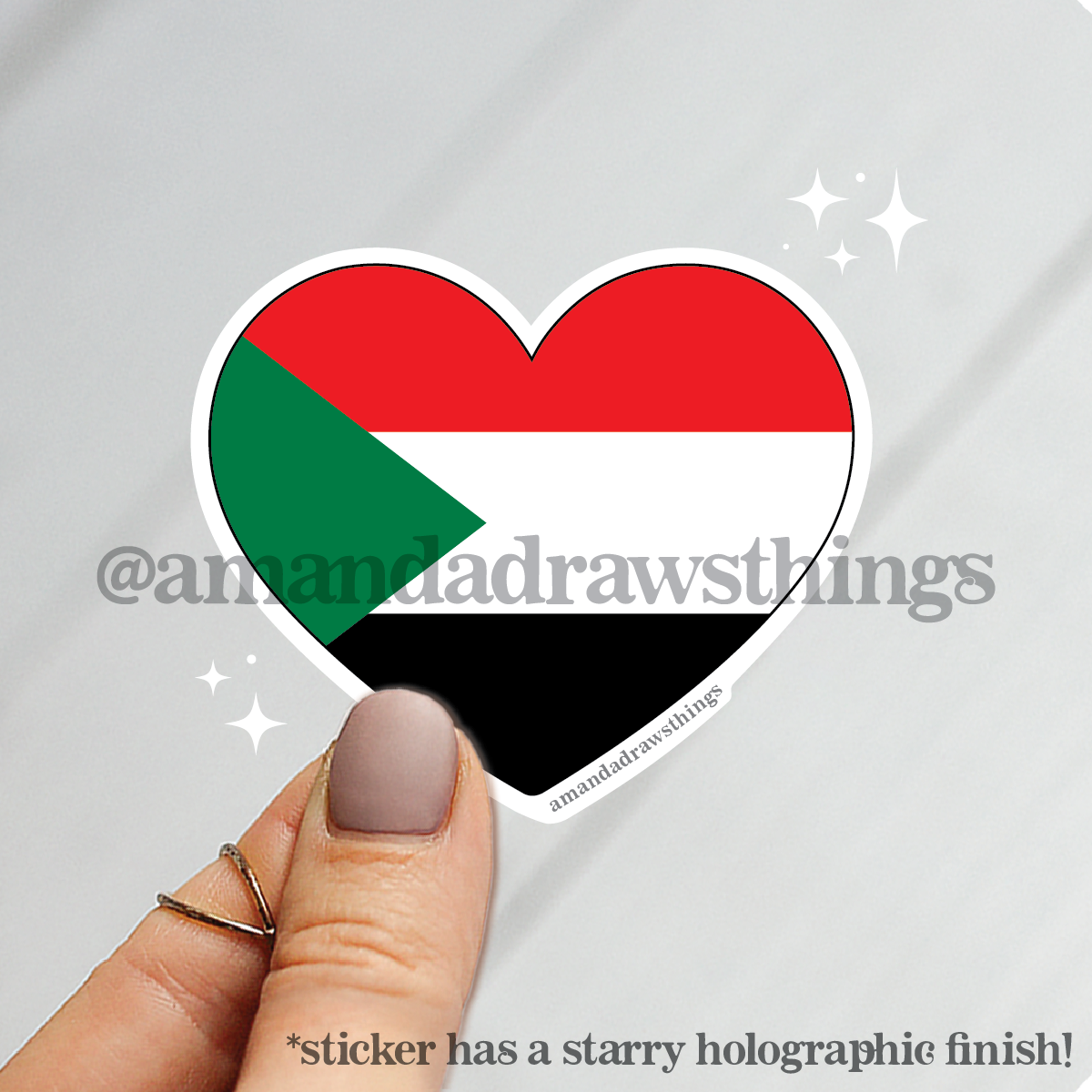 Sudan Flag Heart Sticker