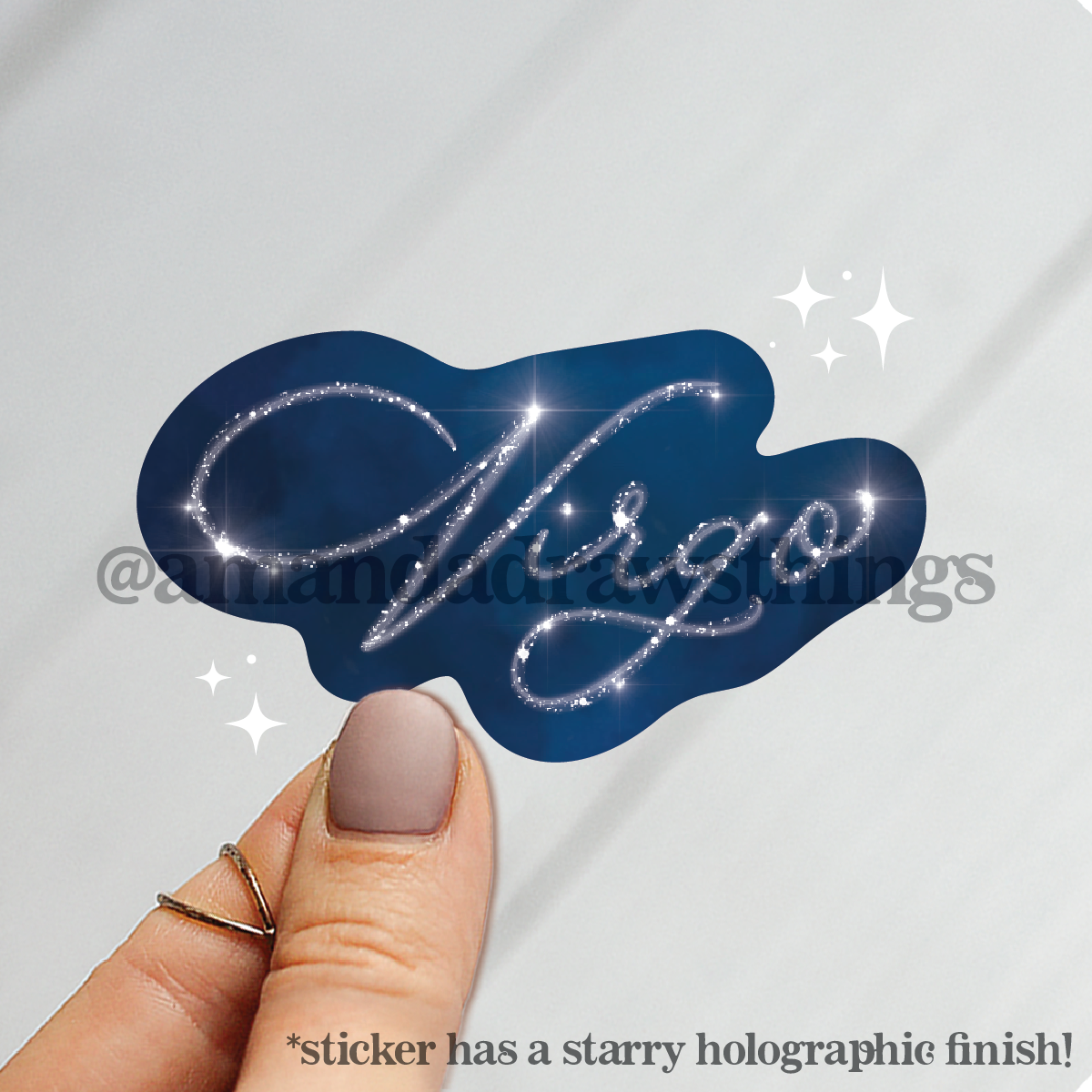 Virgo Starry Script Sticker