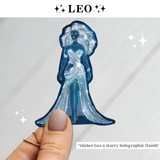 Leo Zodiac Celestial Goddess Sticker