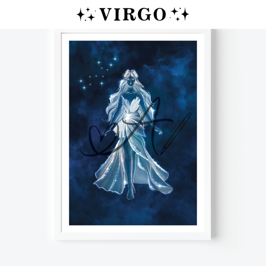 Virgo Zodiac Celestial Goddess Art Print