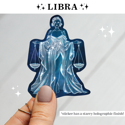 Libra Zodiac Celestial Goddess Sticker