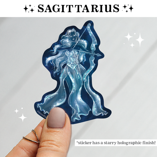 Sagittarius Zodiac Celestial Goddess Sticker