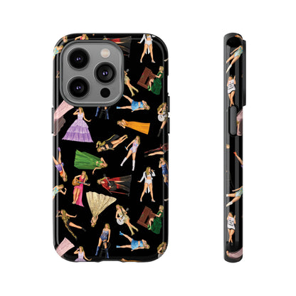 Black Eras Pattern iPhone Tough Phone Case