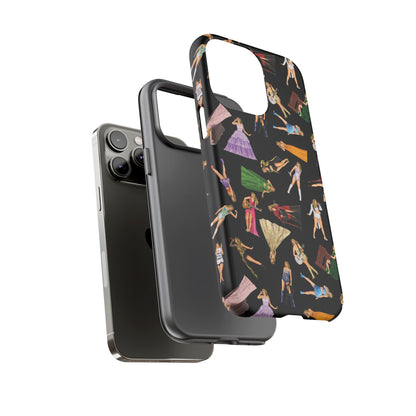 Black Eras Pattern iPhone Tough Phone Case
