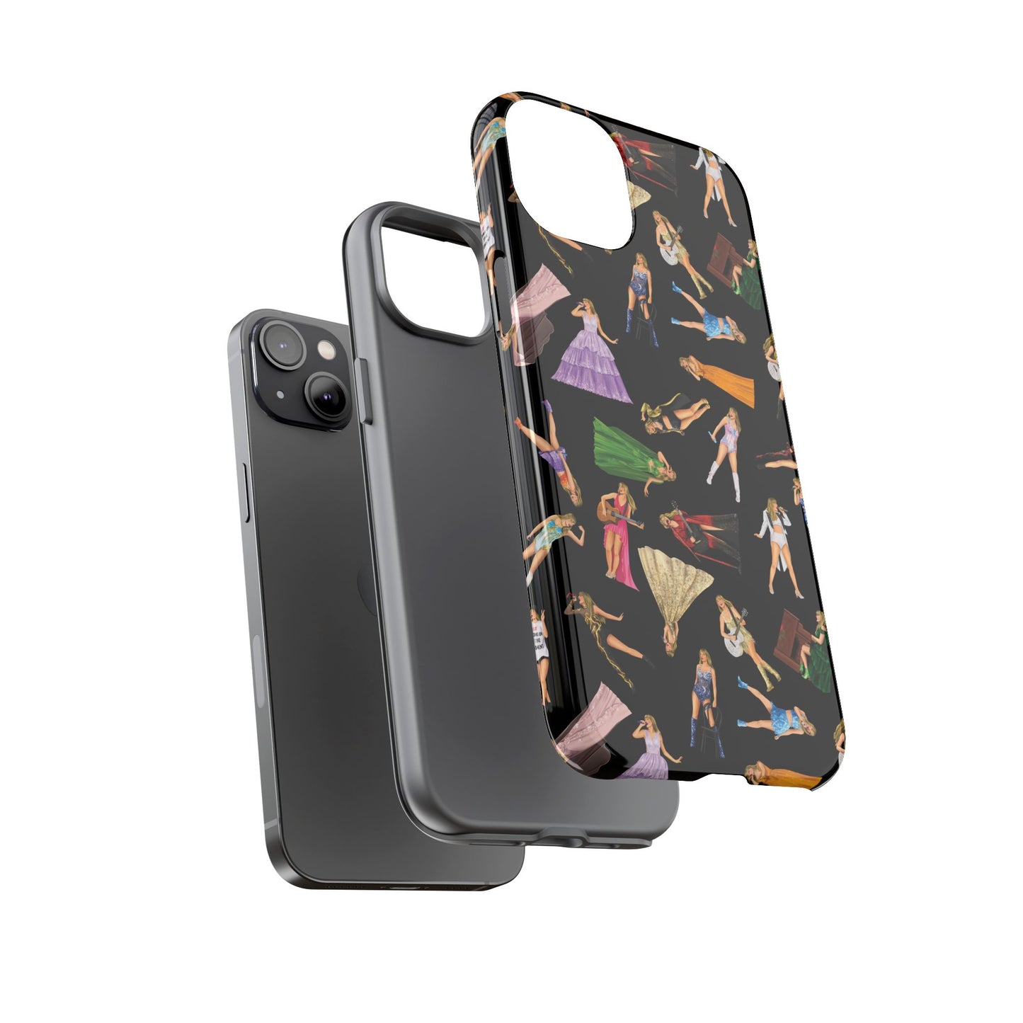 Black Eras Pattern iPhone Tough Phone Case