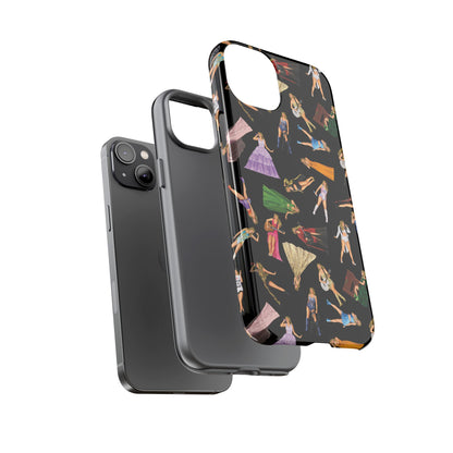 Black Eras Pattern iPhone Tough Phone Case