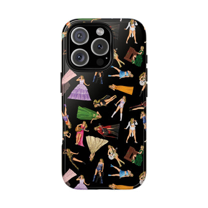 Black Eras Pattern iPhone Tough Phone Case