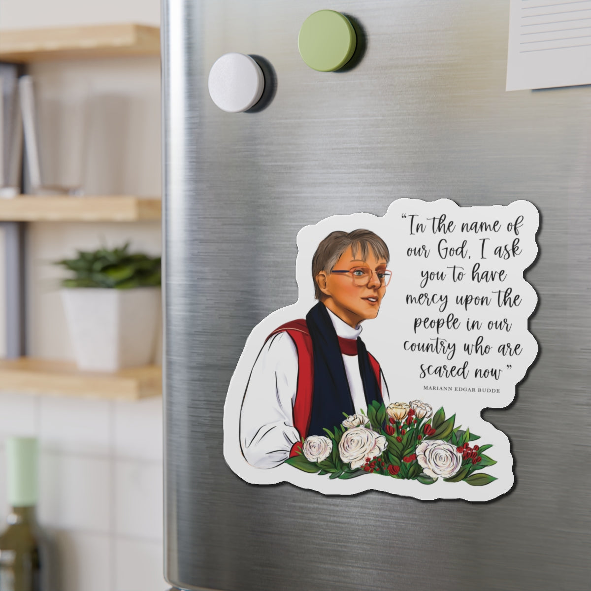 Bishop Budde Drawing Die-Cut Magnet