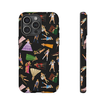 Black Eras Pattern iPhone Tough Phone Case