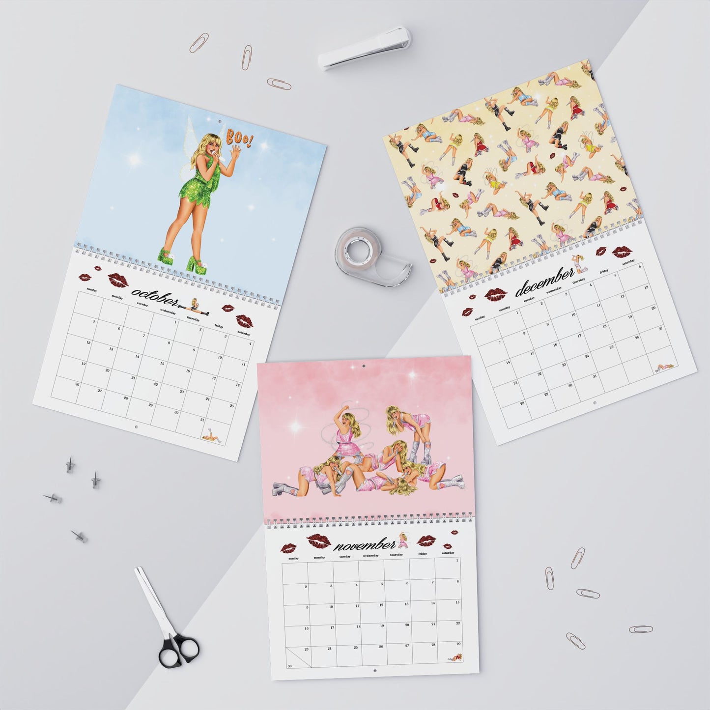 Freaky Positions Drawings 2025 Wall Calendar