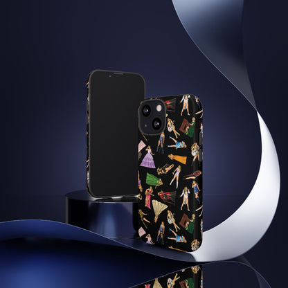 Black Eras Pattern iPhone Tough Phone Case