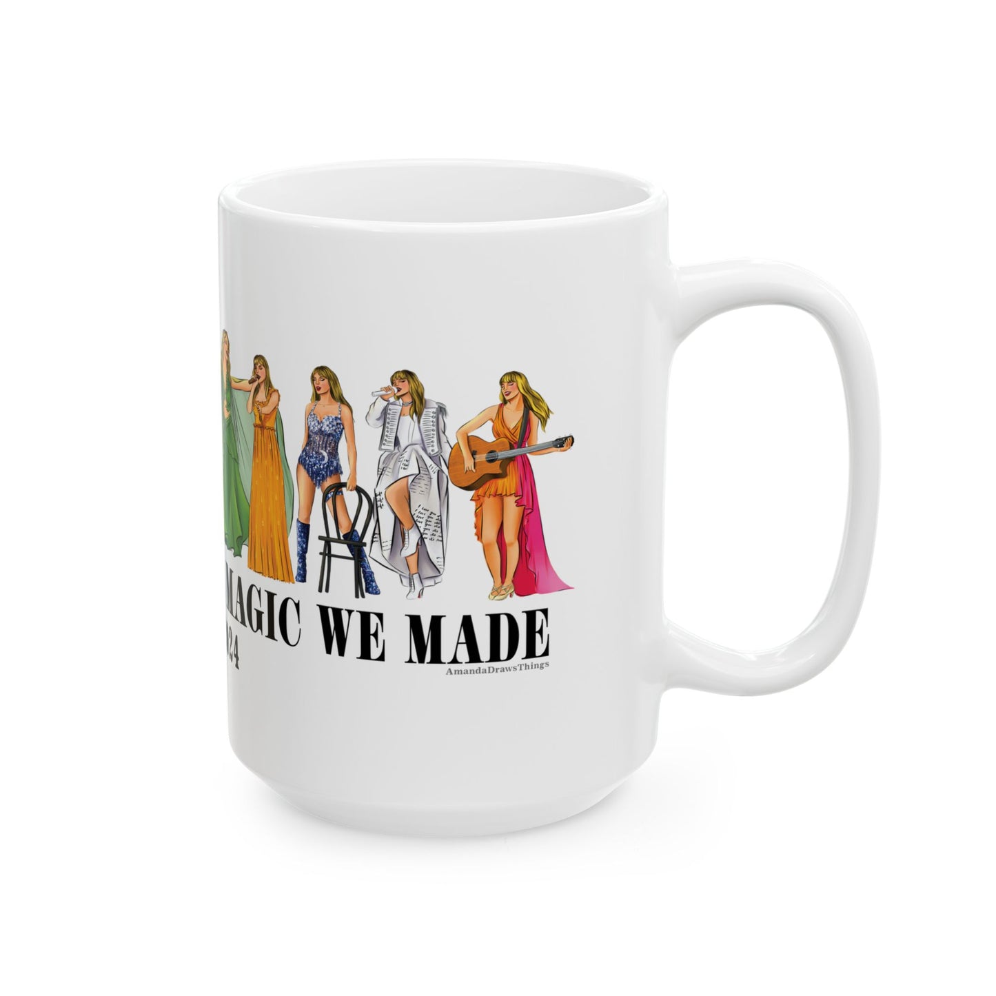 Long Live Lineup Drawings WHITE Ceramic Mug