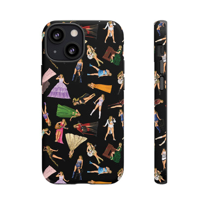 Black Eras Pattern iPhone Tough Phone Case