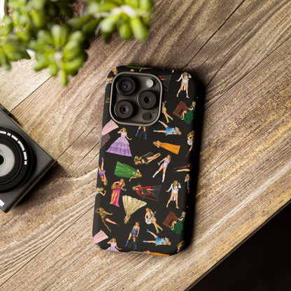 Black Eras Pattern iPhone Tough Phone Case