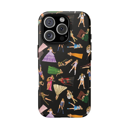 Black Eras Pattern iPhone Tough Phone Case