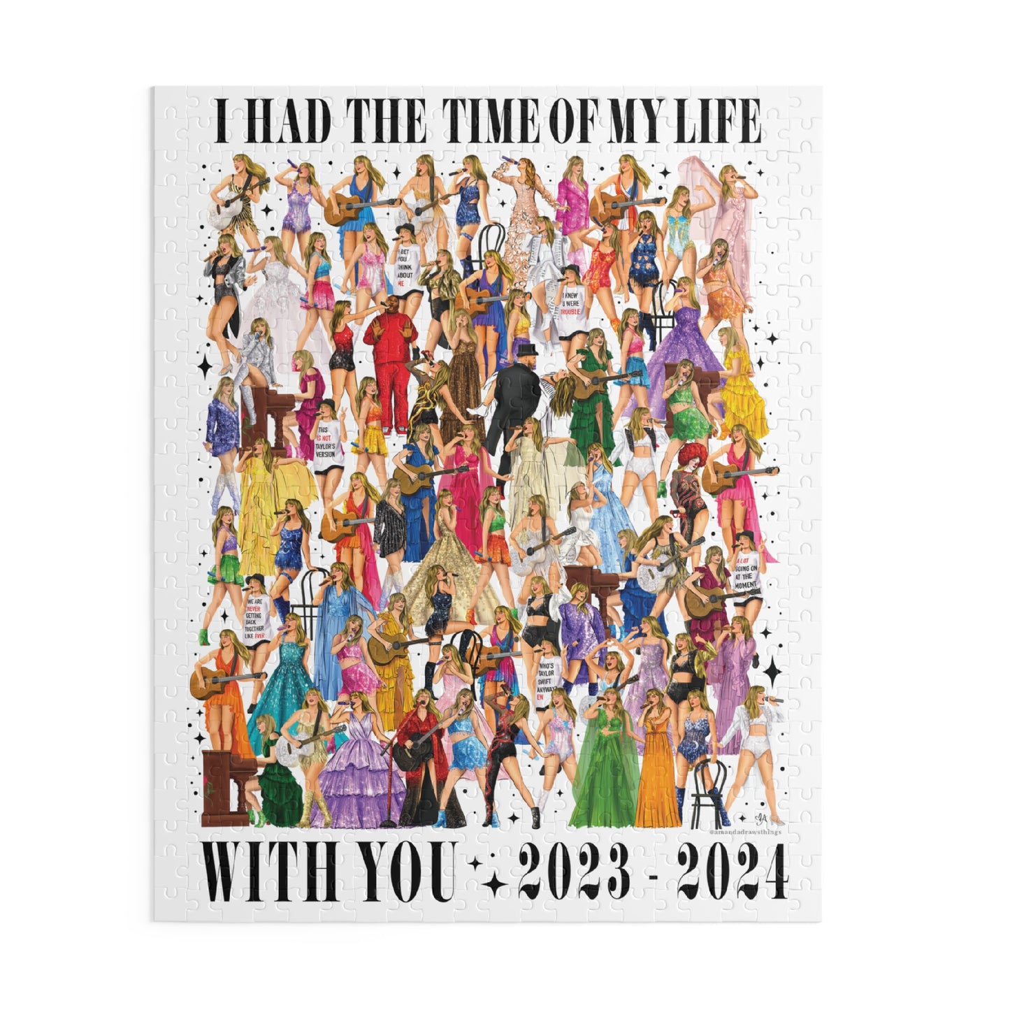 I Had The Time Of My Life 2023-2024 Tour Outfit Collection Hand Drawn Artwork Puzzle