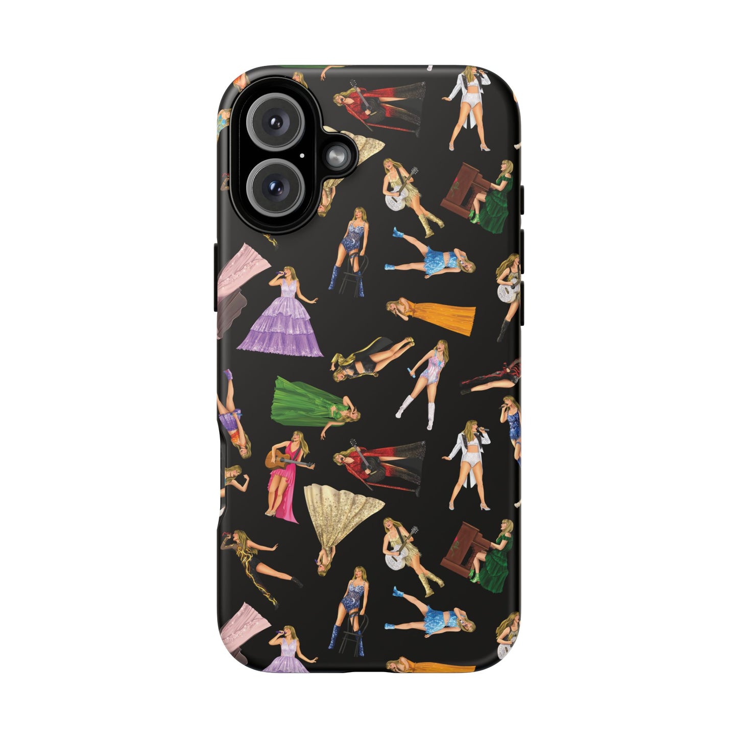 Black Eras Pattern iPhone Tough Phone Case