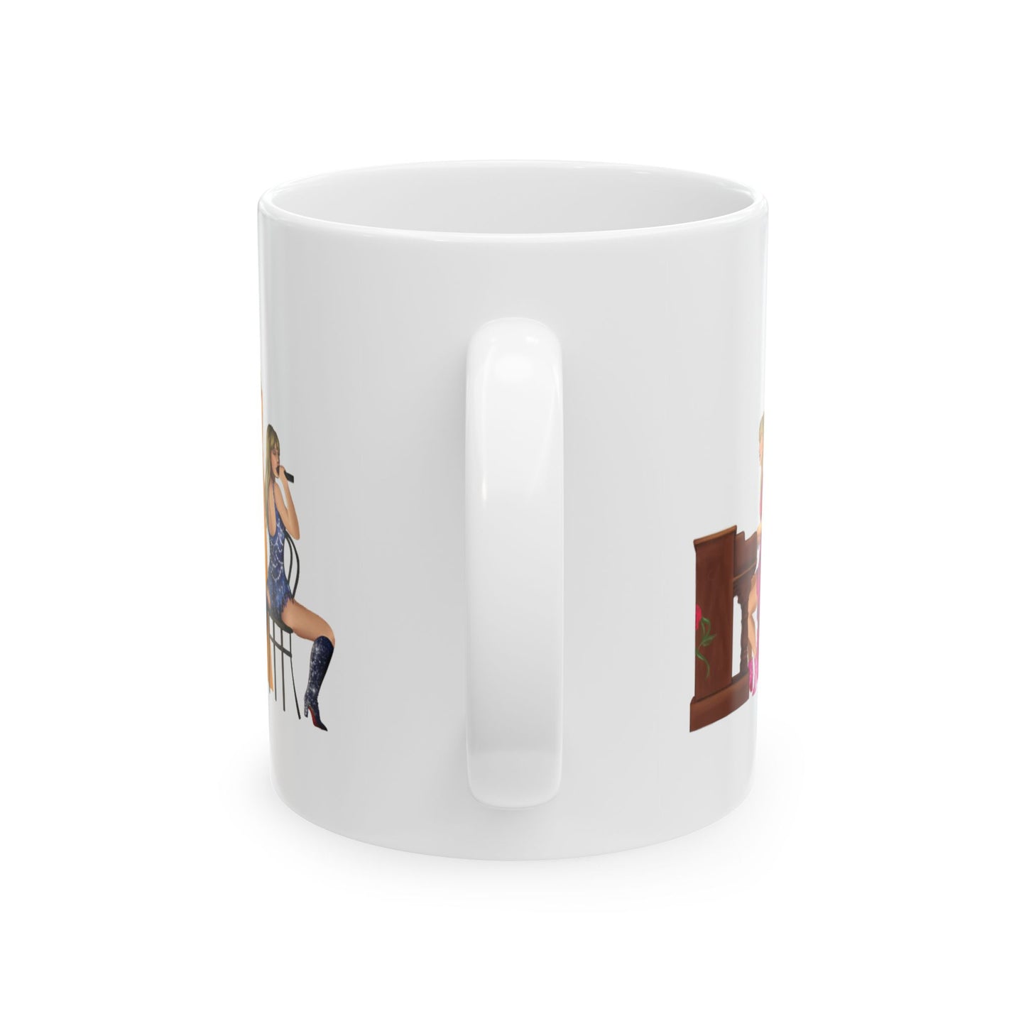 Eras Outfits Lineup Drawings WHITE Ceramic Mug, (11oz, 15oz)