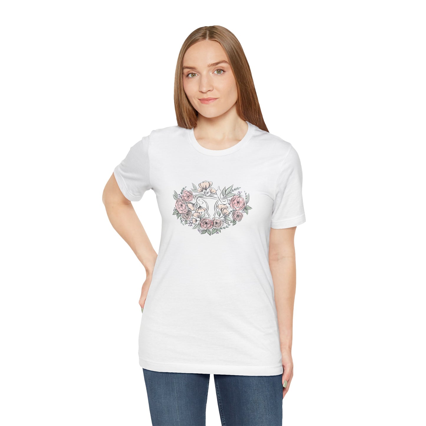 Floral Uterus Middle Finger Drawing UNISEX Size Shirt