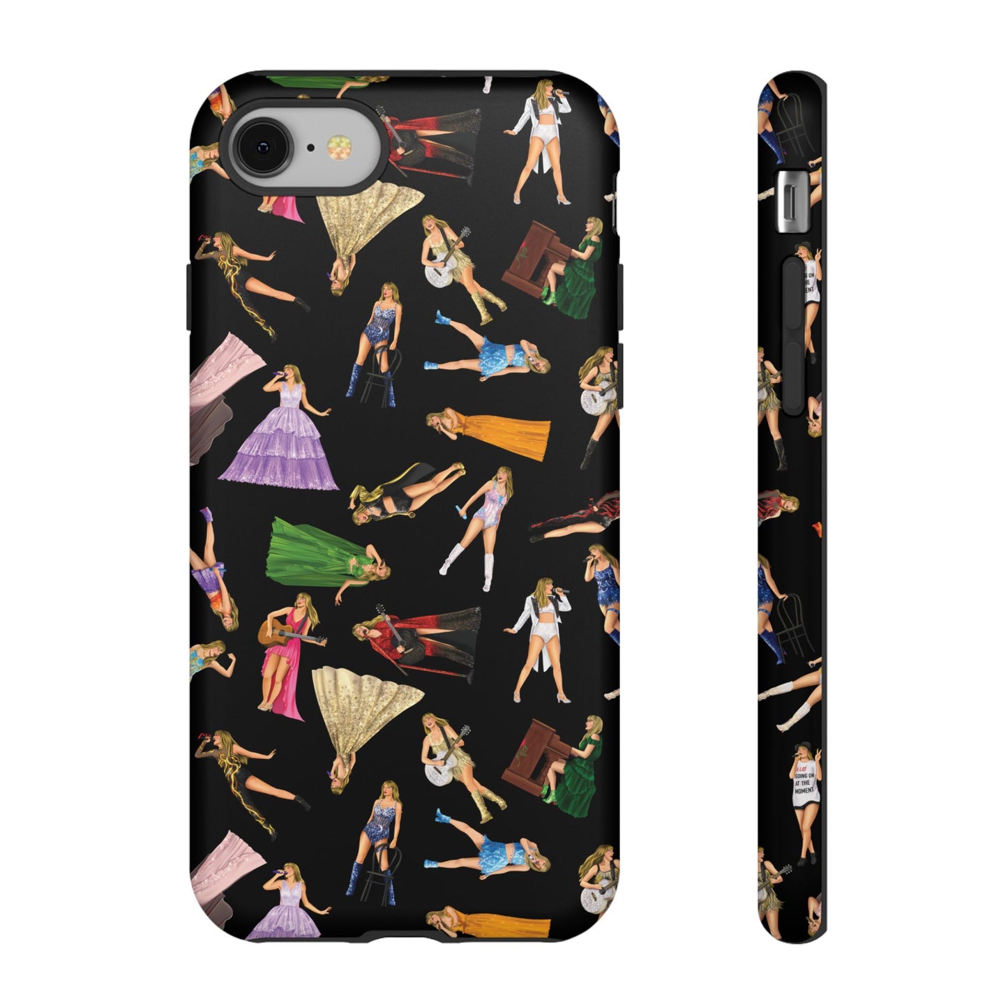 Black Eras Pattern iPhone Tough Phone Case
