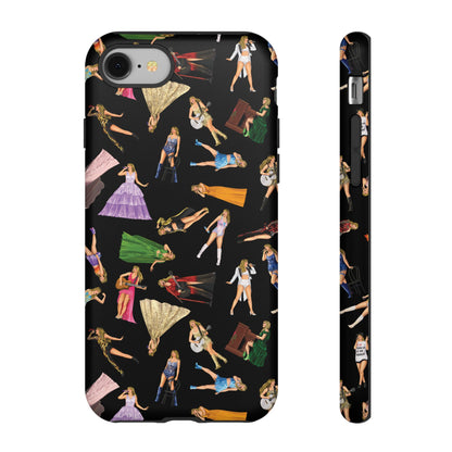 Black Eras Pattern iPhone Tough Phone Case