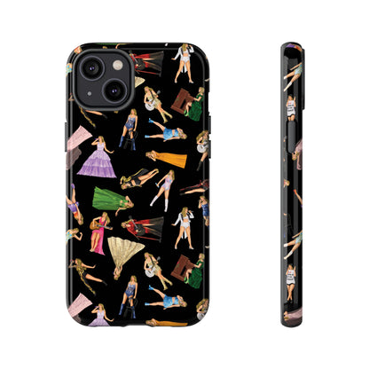 Black Eras Pattern iPhone Tough Phone Case