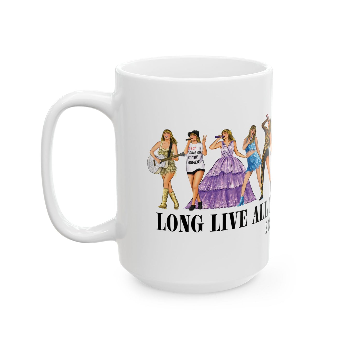 Long Live Lineup Drawings WHITE Ceramic Mug