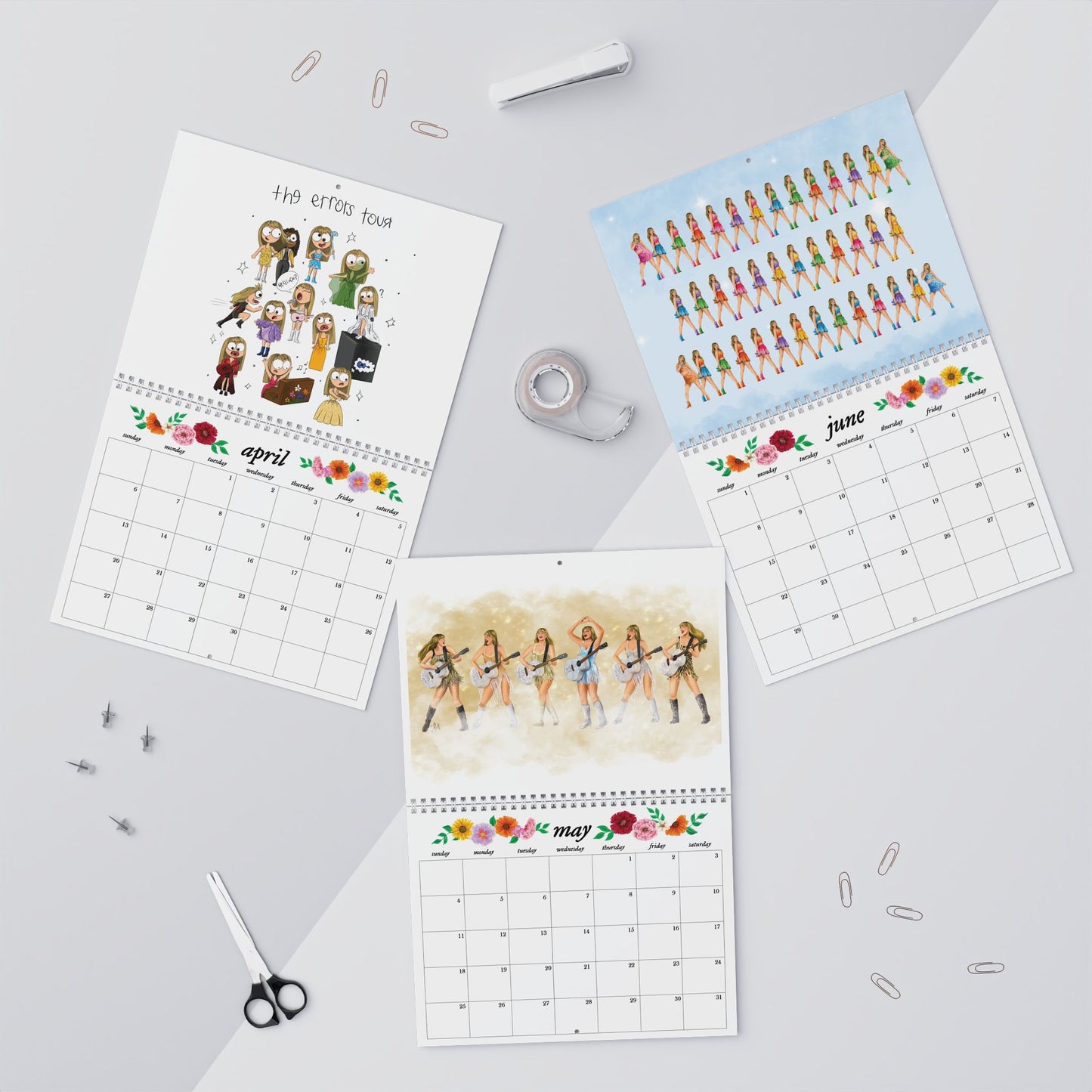 Tour Memory Drawings 2025 Wall Calendar (1-2 weeks for delivery)