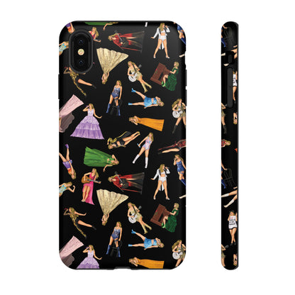 Black Eras Pattern iPhone Tough Phone Case