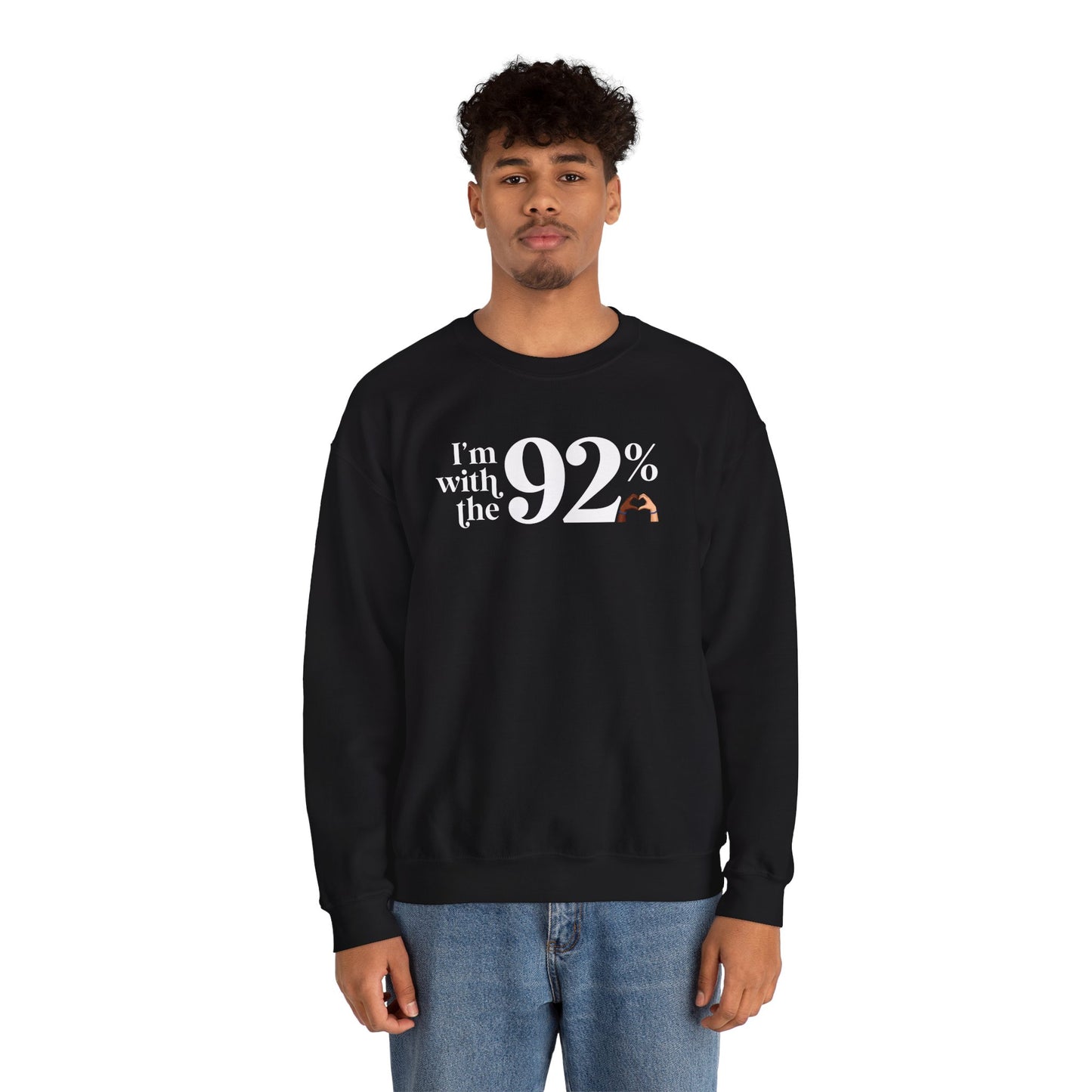 I'm With The 92% Heart Hands UNISEX Heavy Blend™ Crewneck Sweatshirt - 25% Donated to Loveland Foundation