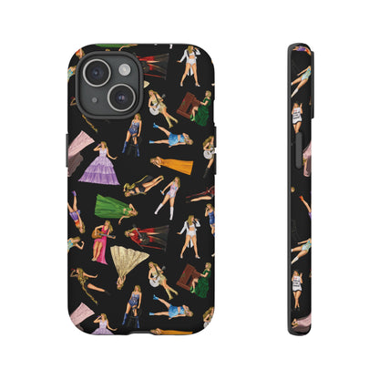 Black Eras Pattern iPhone Tough Phone Case