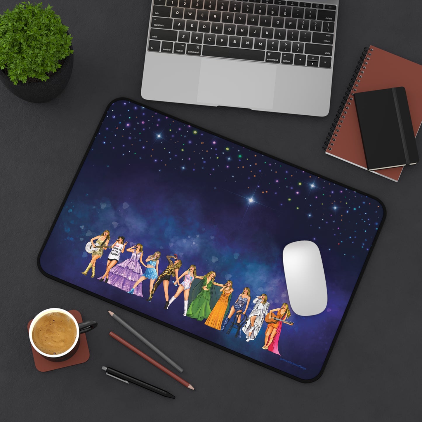 Iconic Tour Outfits Drawings Desk Mat