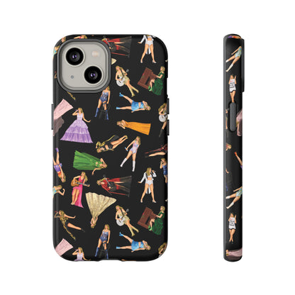 Black Eras Pattern iPhone Tough Phone Case