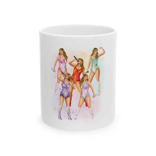 Opening Bodysuit Drawings WHITE Ceramic Mug, (11oz, 15oz)