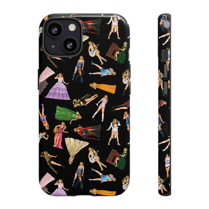 Black Eras Pattern iPhone Tough Phone Case