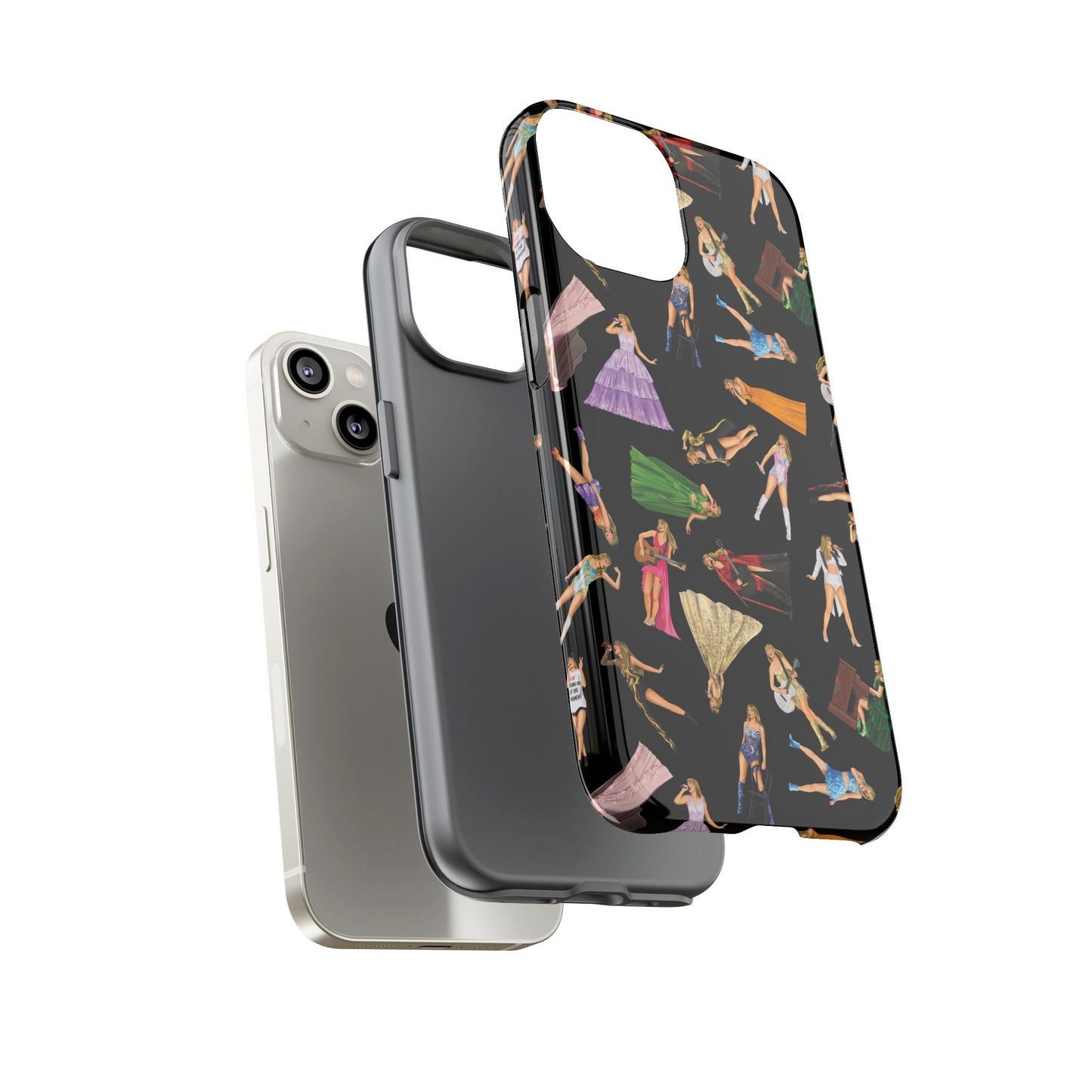 Black Eras Pattern iPhone Tough Phone Case