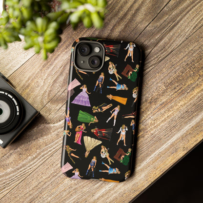 Black Eras Pattern iPhone Tough Phone Case