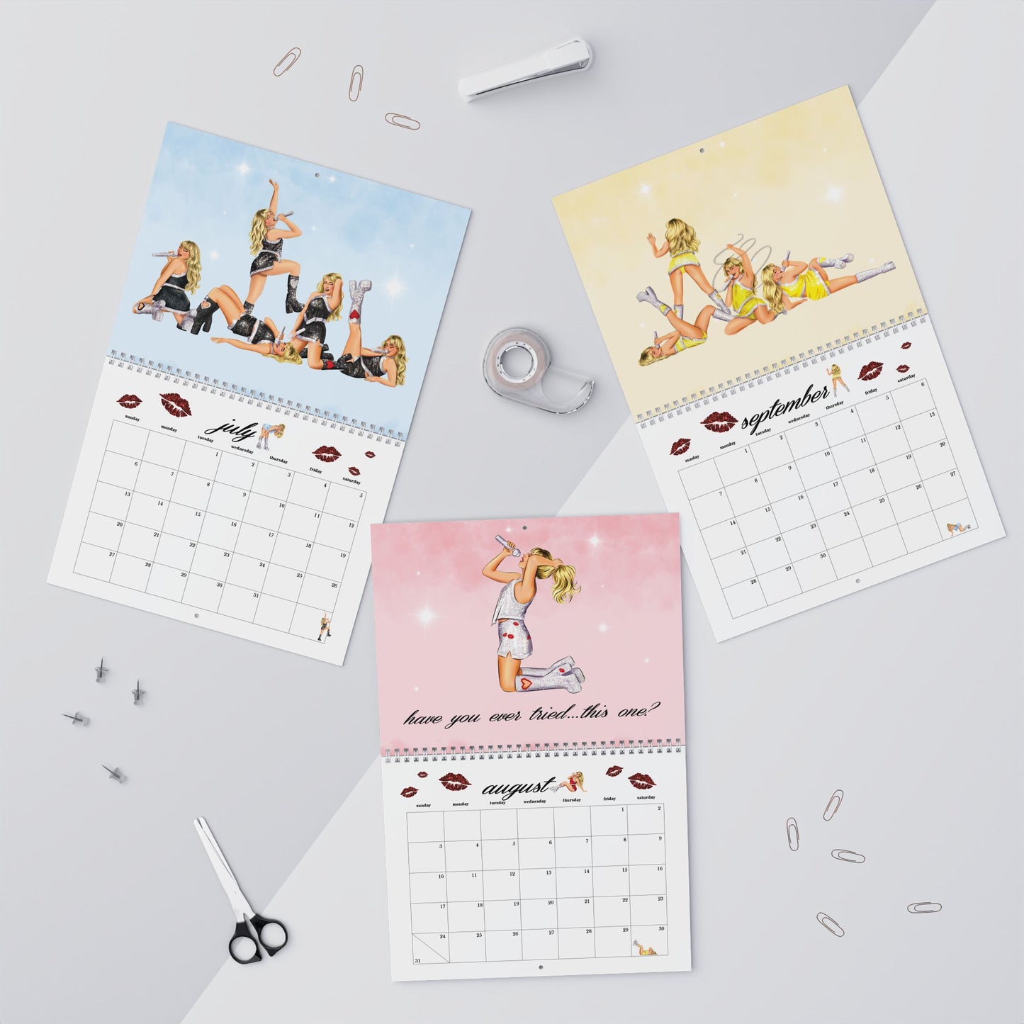 Freaky Positions Drawings 2025 Wall Calendar