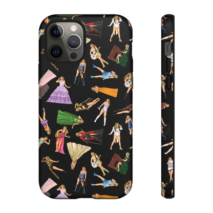 Black Eras Pattern iPhone Tough Phone Case