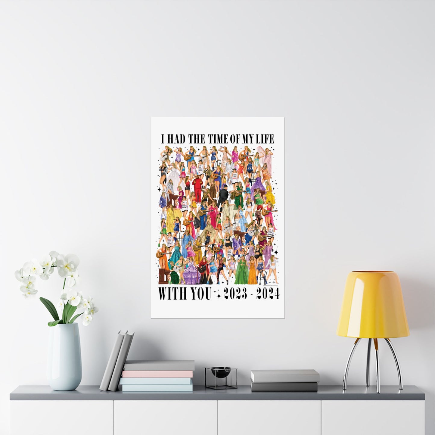 Vertical Poster 24 x 36" Colorful Hand Drawn Art, Memories